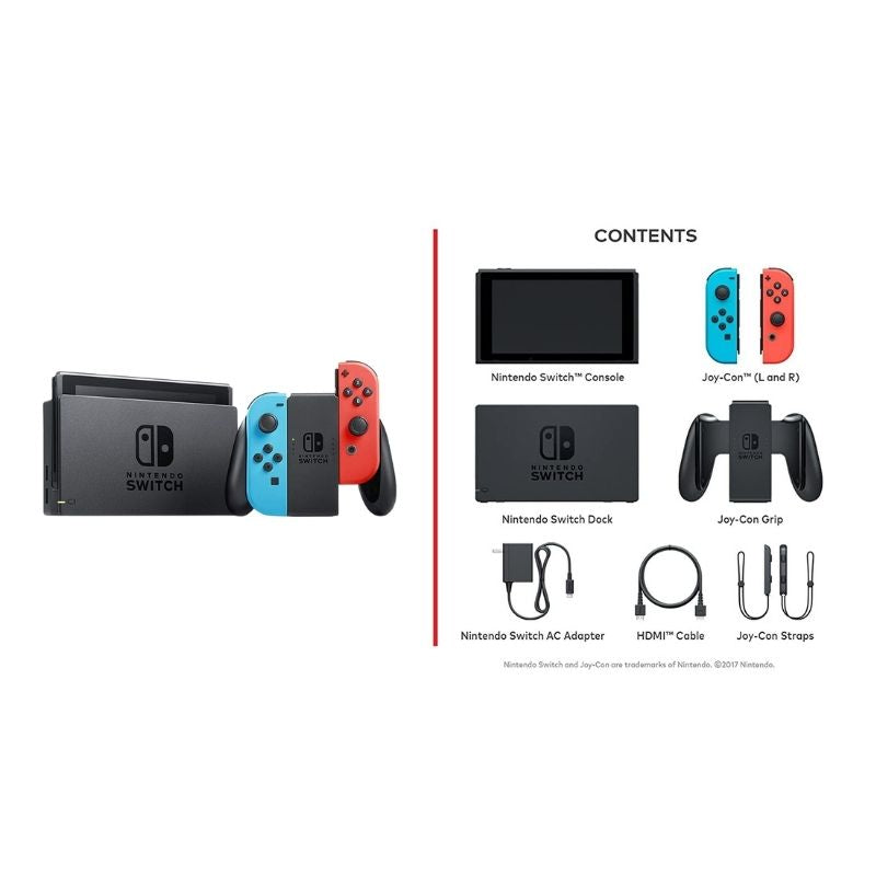 Nintendo Switch Neon Blue & Red Joy‑Con Saudi Arabia Jeddah نينتندو سويتش يدين ازرق و احمر جدة السعودية
