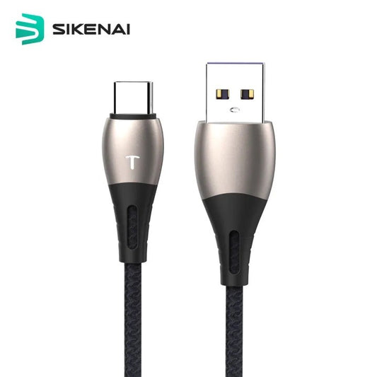 SIKENAI CX-7T Fast Charging Cable | 5A Type-C with LED Indicator | Nylon Braided 1.2M